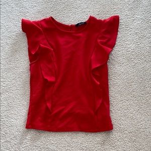 Soprano Red Ruffle Top Size S